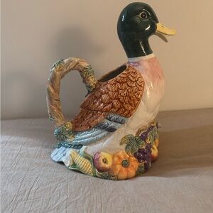 Vintage Fitz & Floyd Omnibus Mallard Duck Pitcher